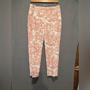 L'AGENCE Coral and Cream Patterned Pants
